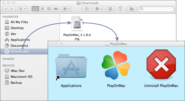 Launching PlayOnMac installation